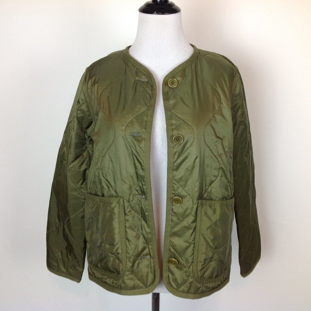 New Madewell Light Jacket Army Green Quilted XXS